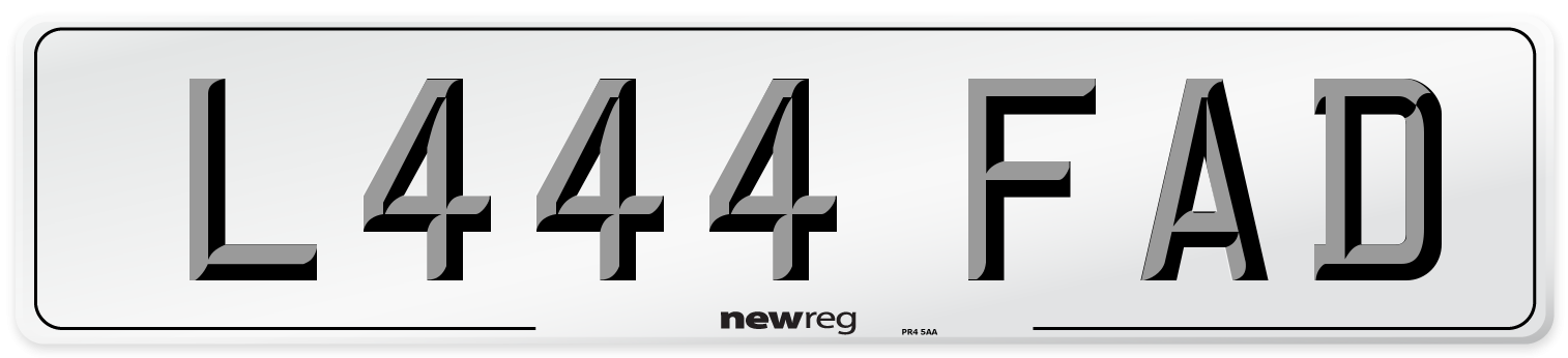 L444 FAD Number Plate from New Reg